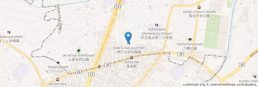 Mapa de ubicacion de 伸びる会幼稚園 en اليابان, 東京都, 中野区, 新宿区.