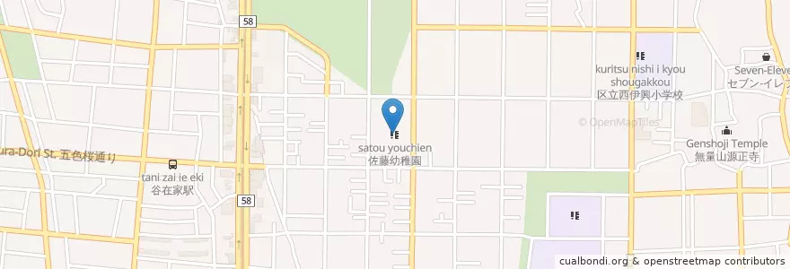 Mapa de ubicacion de 佐藤幼稚園 en Japan, Tokio, 足立区.