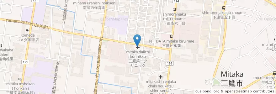 Mapa de ubicacion de 三鷹第一クリニック en اليابان, 東京都, 三鷹市.