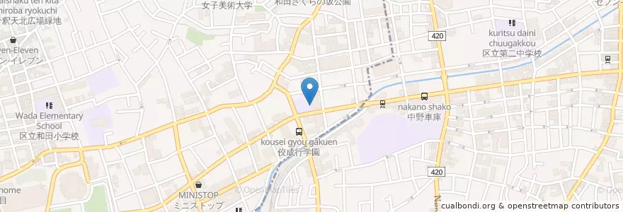 Mapa de ubicacion de 佼成保育園 en Japan, Tokio, 中野区.