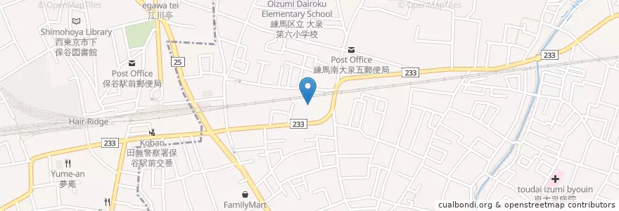 Mapa de ubicacion de 保谷病院 en 日本, 東京都, 練馬区.
