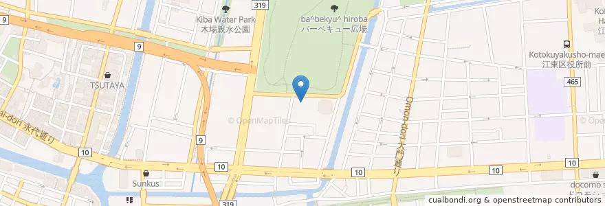 Mapa de ubicacion de 修世会木場病院 en Япония, Токио, Кото.