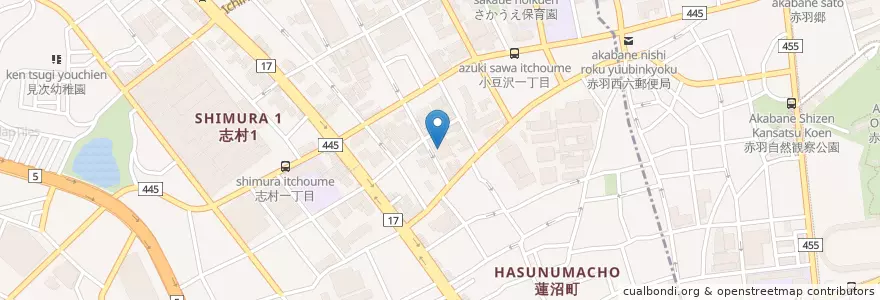 Mapa de ubicacion de 小豆沢病院 en 일본, 도쿄도, 板橋区, 北区.