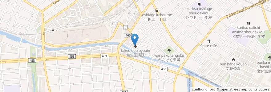 Mapa de ubicacion de 健生堂病院 en Japan, Tokio, 墨田区.