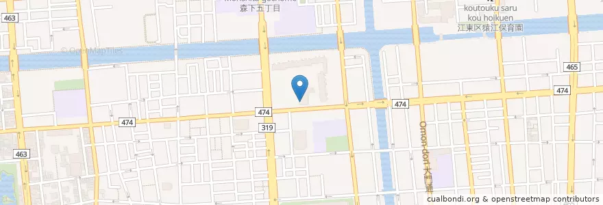 Mapa de ubicacion de 元加賀幼稚園 en 일본, 도쿄도, 江東区.