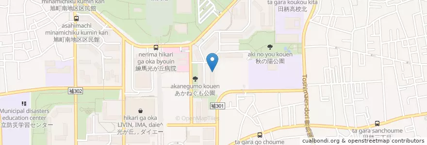 Mapa de ubicacion de 光が丘第七保育園 en ژاپن, 東京都, 練馬区.