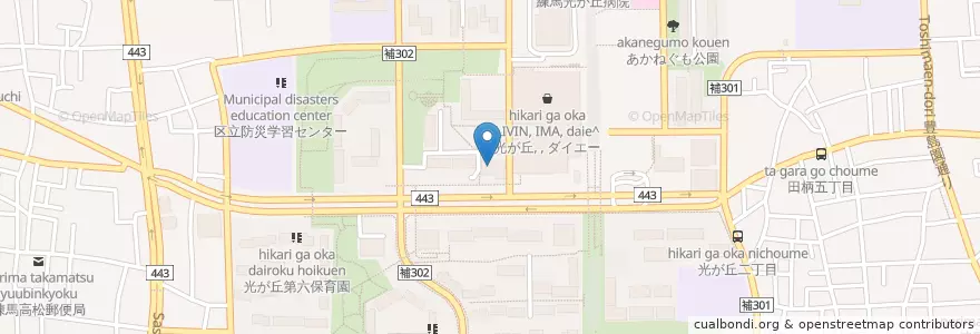 Mapa de ubicacion de 光が丘第八保育園 en Jepun, 東京都, 練馬区.