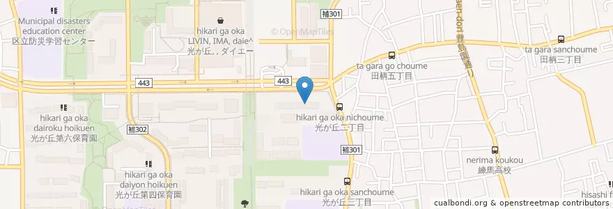 Mapa de ubicacion de 光が丘第十保育園 en ژاپن, 東京都, 練馬区.