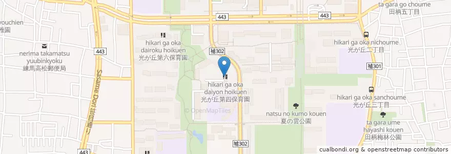 Mapa de ubicacion de 光が丘第四保育園 en Giappone, Tokyo, 練馬区.