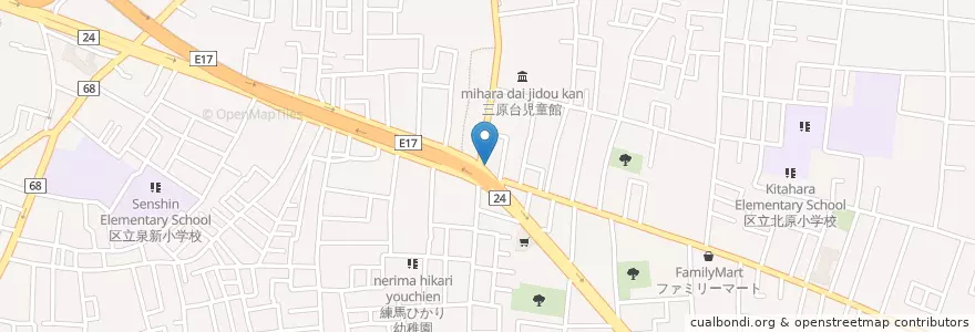 Mapa de ubicacion de 光が丘警察署 三原台交番 en Japon, Tokyo, 練馬区.