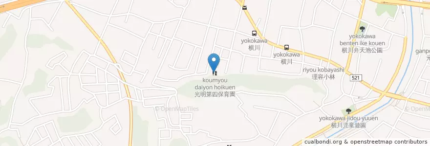 Mapa de ubicacion de 光明第四保育園 en Japonya, 東京都, 八王子市.