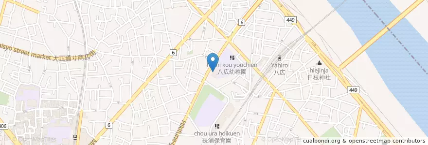 Mapa de ubicacion de 八広幼稚園 en 日本, 東京都, 墨田区.
