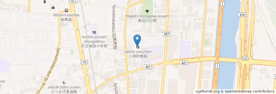 Mapa de ubicacion de 八潮幼稚園 en ژاپن, 東京都, 品川区.