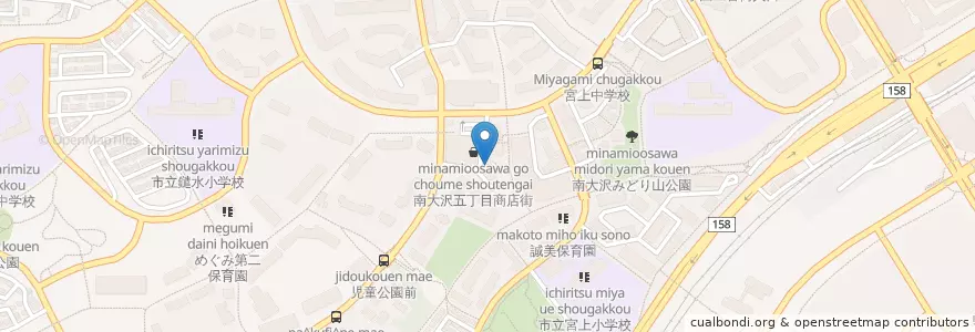 Mapa de ubicacion de 八王子南大沢五郵便局 en Japão, Tóquio, 八王子市.