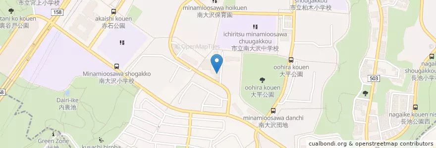 Mapa de ubicacion de 八王子南大沢郵便局 en Япония, Токио, Хатиодзи.