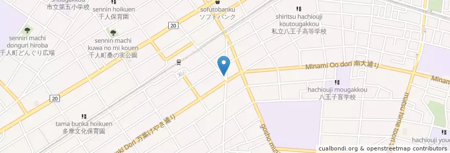 Mapa de ubicacion de 八王子台町郵便局 en Japón, Tokio, Hachioji.