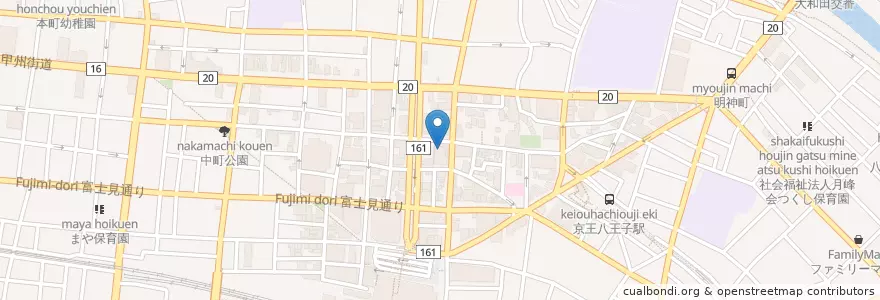 Mapa de ubicacion de 八王子市生涯学習センター図書館 en 일본, 도쿄도, 八王子市.