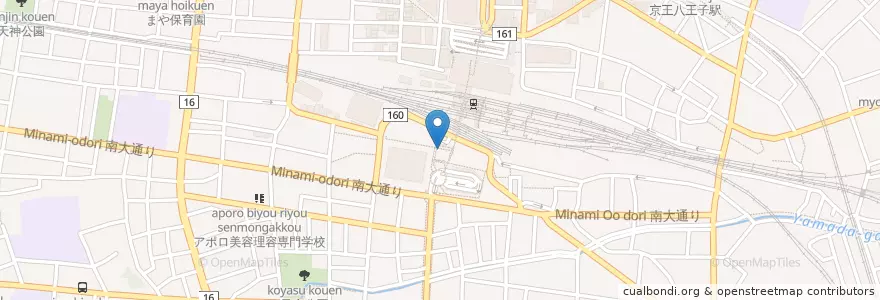 Mapa de ubicacion de 八王子警察署八王子駅南口交番 en Japan, Tokyo, Hachioji.