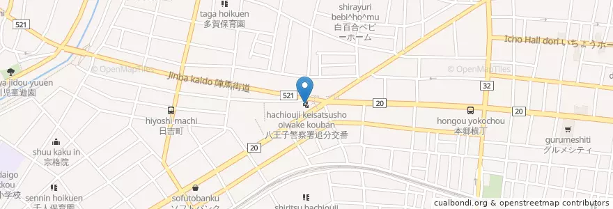 Mapa de ubicacion de 八王子警察署追分交番 en Japonya, 東京都, 八王子市.