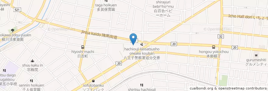 Mapa de ubicacion de 八王子追分町郵便局 en Japão, Tóquio, 八王子市.