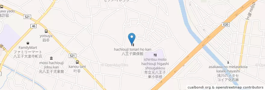 Mapa de ubicacion de 八王子隣保館 en Japonya, 東京都, 八王子市.