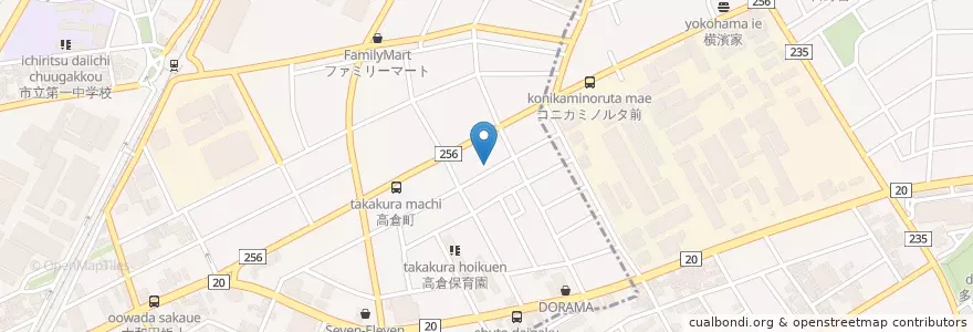 Mapa de ubicacion de 八王子高倉郵便局 en Japan, Tokio, 日野市.