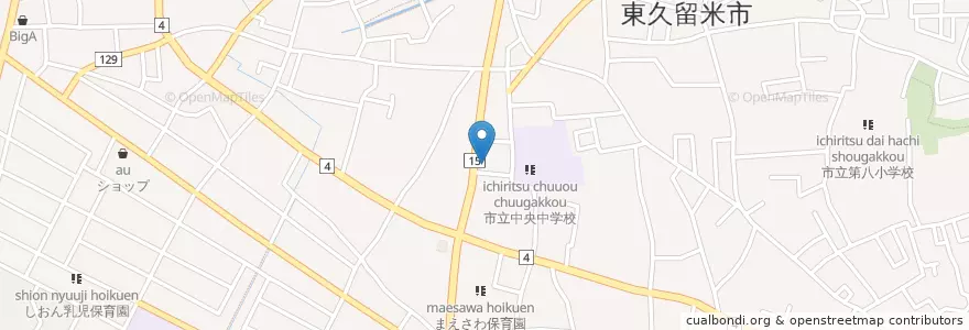 Mapa de ubicacion de 前田病院 en ژاپن, 東京都, 東久留米市.
