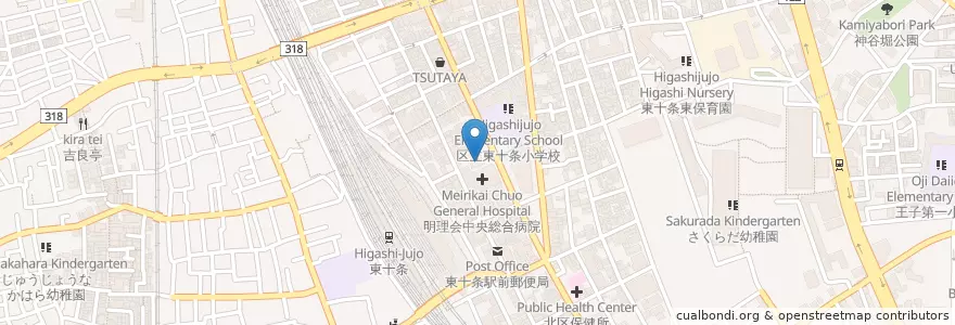 Mapa de ubicacion de 北区立東十条図書館 en اليابان, 東京都, 北区.