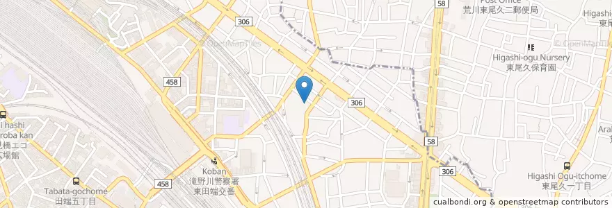 Mapa de ubicacion de 北区立東田端図書館 en Giappone, Tokyo, 北区.