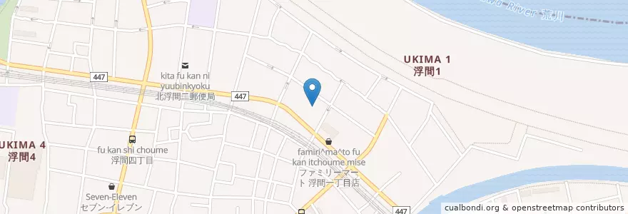 Mapa de ubicacion de 浮間図書館 en 日本, 北区.