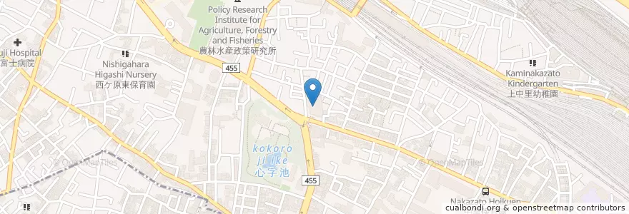Mapa de ubicacion de 北区立滝野川図書館 en 日本, 東京都, 北区.