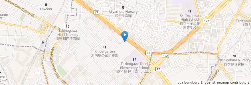 Mapa de ubicacion de 北区立滝野川西図書館 en 日本, 東京都, 北区.
