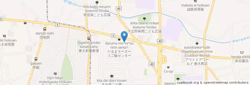 Mapa de ubicacion de 北多摩西部消防署 en Japan, 東京都, 東大和市.