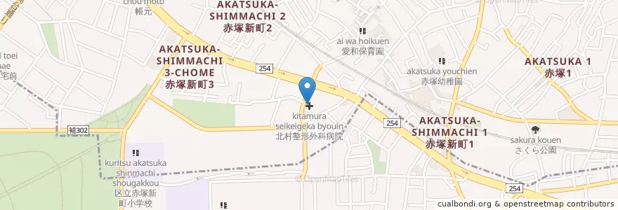 Mapa de ubicacion de 北村整形外科病院 en Япония, Токио, Нерима.