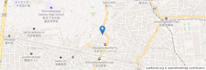 Mapa de ubicacion de 北沢警察署下北沢交番 en Japan, 東京都, 世田谷区.