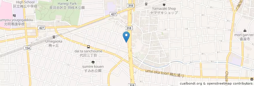 Mapa de ubicacion de 北沢警察署宮前橋交番 en ژاپن, 東京都, 世田谷区.