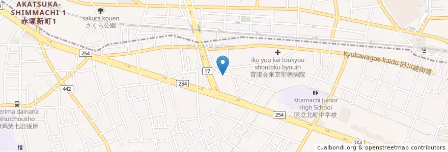 Mapa de ubicacion de 北町カトリック幼稚園 en اليابان, 東京都, 練馬区.
