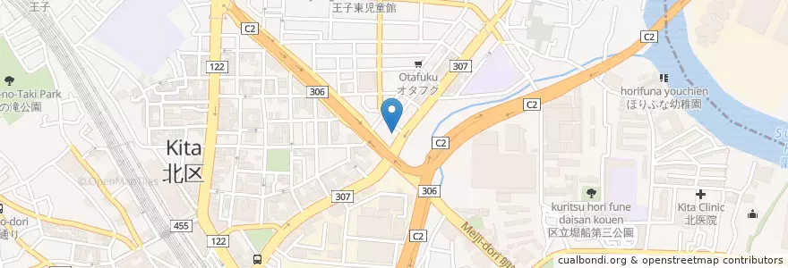 Mapa de ubicacion de 北豊島二郵便局 en Япония, Токио, Кита.
