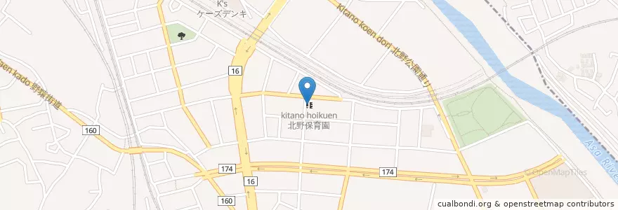 Mapa de ubicacion de 北野保育園 en Giappone, Tokyo, 八王子市.