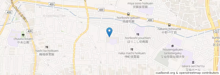 Mapa de ubicacion de 区立中部すこやか福祉センター en Japão, Tóquio, 中野区.