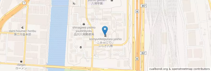 Mapa de ubicacion de こみゅにてぃぷらざ八潮 en Japonya, 東京都, 品川区.