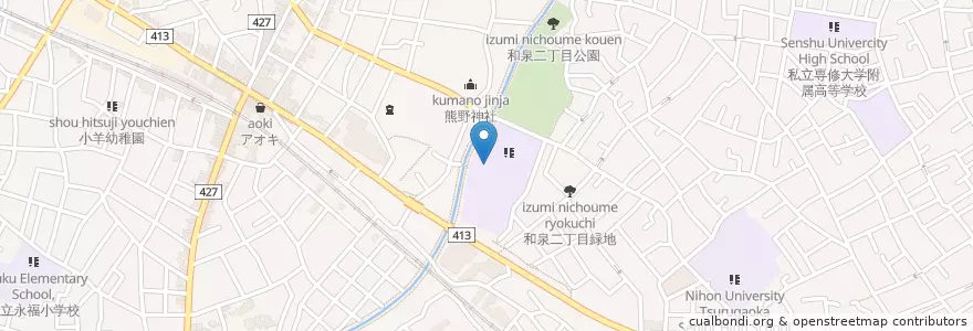 Mapa de ubicacion de 杉並和泉学園　新泉和泉小学校 en Japan, 東京都, 杉並区.