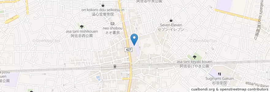 Mapa de ubicacion de 杉並区立 杉並第一小学校 en Japan, 東京都, 杉並区.