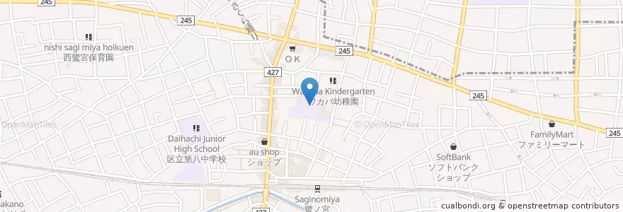 Mapa de ubicacion de 中野区立 鷺ノ宮小学校 en اليابان, 東京都, 中野区.