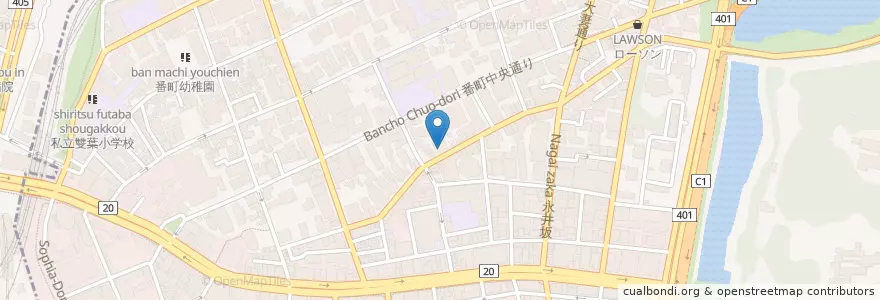 Mapa de ubicacion de 千代田一番町郵便局 en Japan, 東京都, 千代田区.