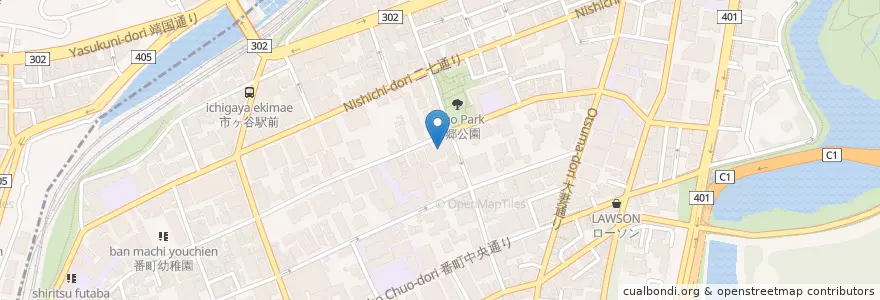 Mapa de ubicacion de 千代田区立四番町図書館 en 日本, 東京都, 千代田区.