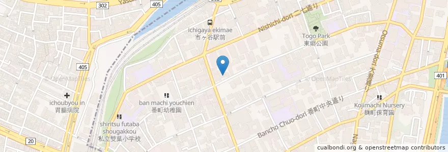Mapa de ubicacion de 千代田四番町郵便局 en 日本, 东京都/東京都, 千代田區.