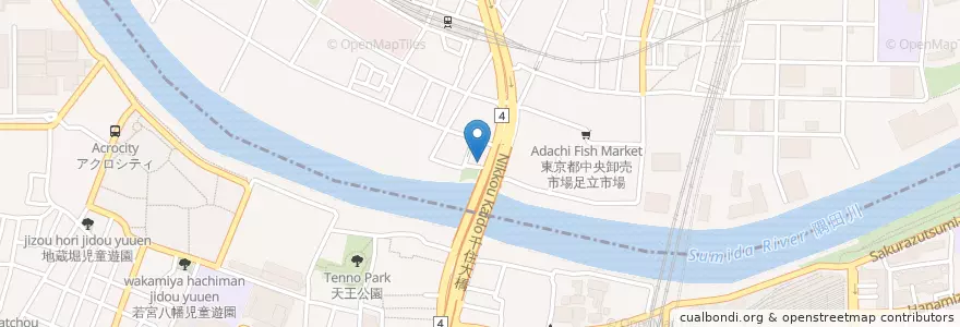Mapa de ubicacion de 千住警察署 大橋交番 en Japão, Tóquio.