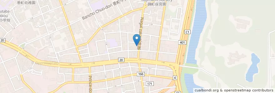 Mapa de ubicacion de 半蔵門駅前郵便局 en Japan, 東京都, 千代田区.