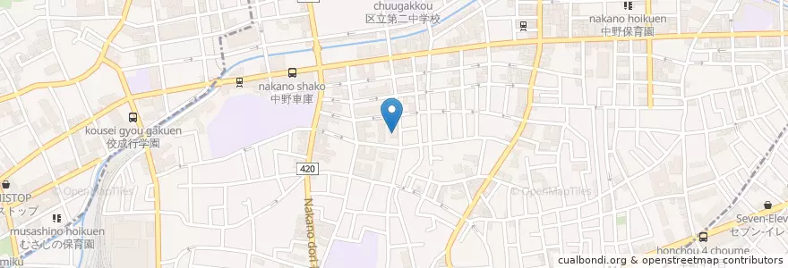 Mapa de ubicacion de 南中野児童館 en 일본, 도쿄도, 中野区.